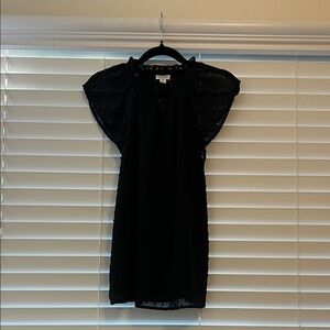 Black Ruffled Sleeve Blouse